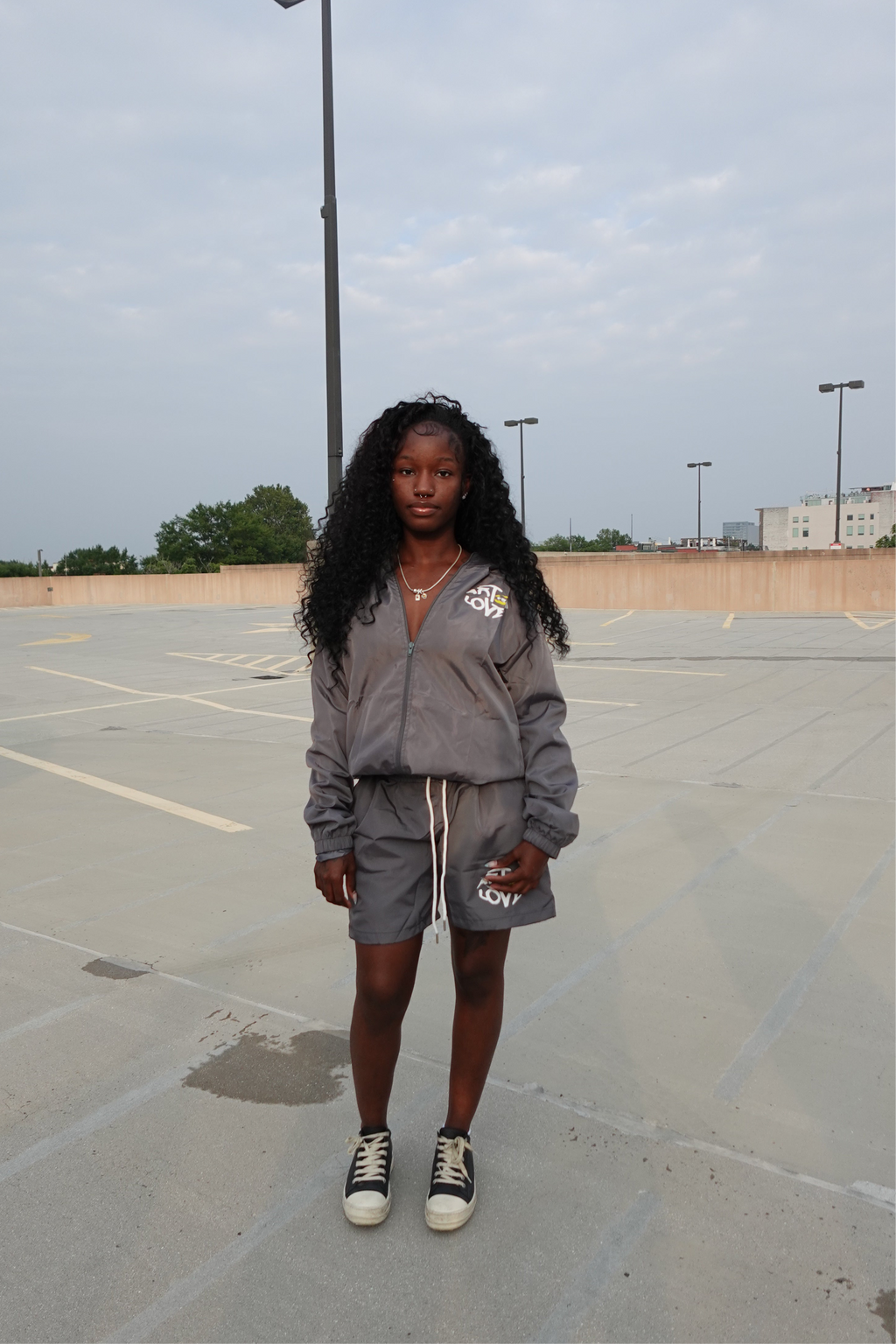 GRAY WINDBREAKER SET