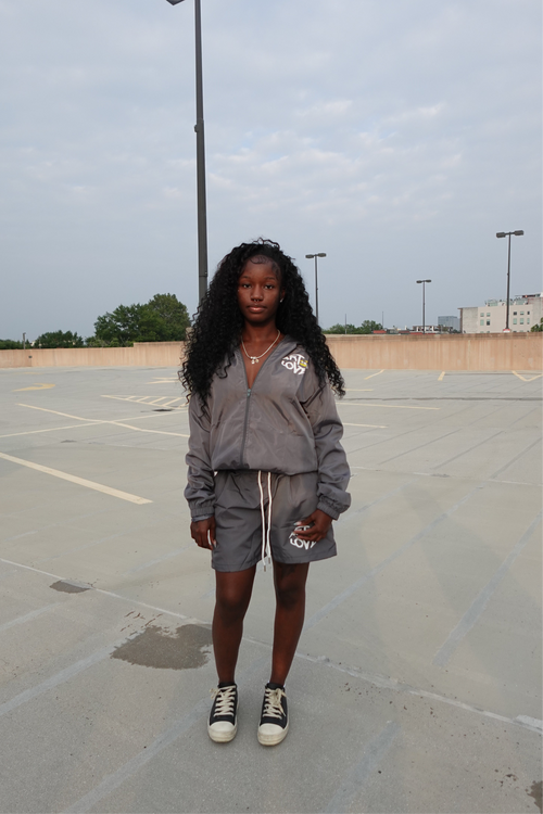 GRAY WINDBREAKER SET